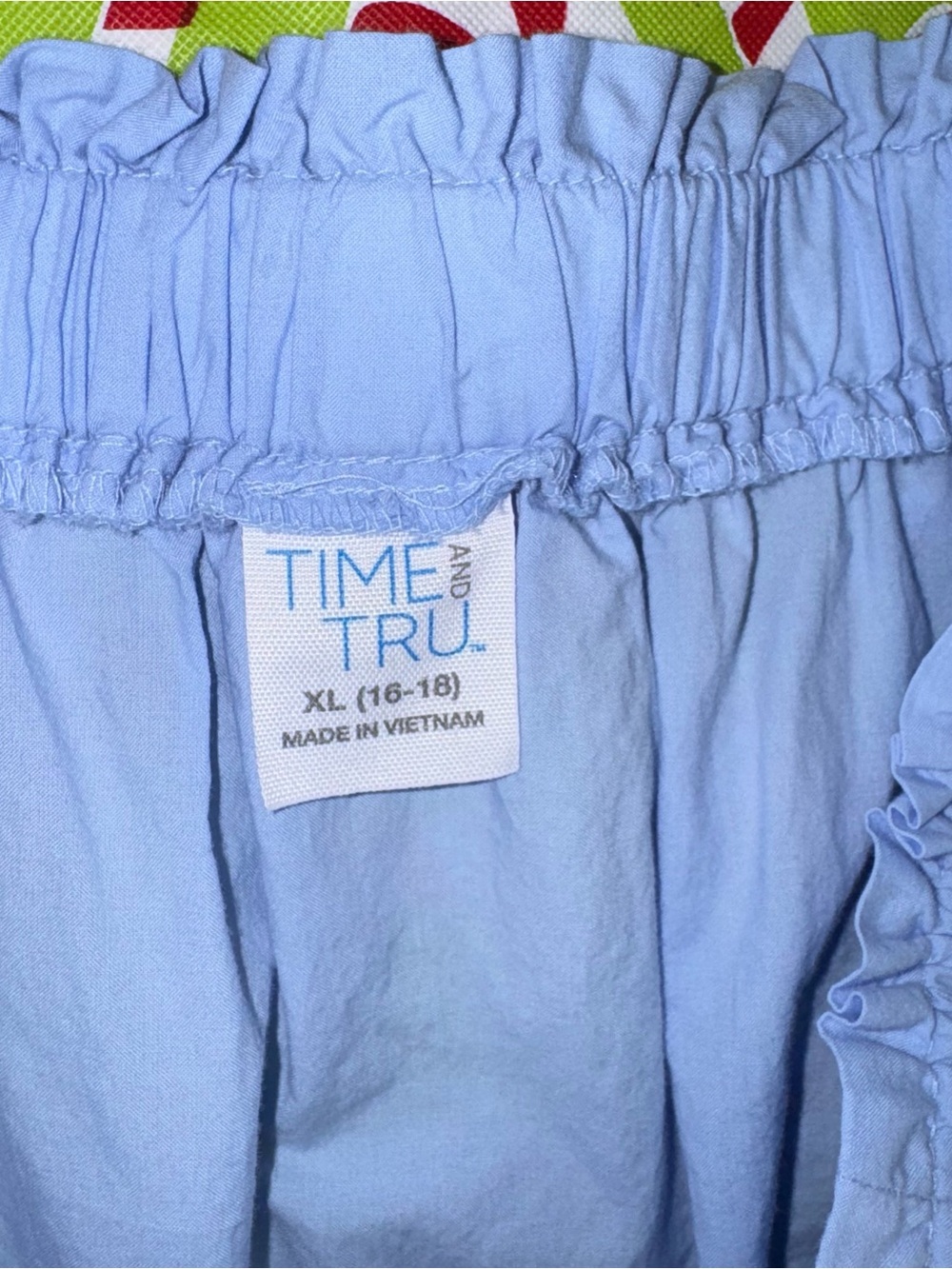 Time and Tru Cotton Eyelet A-Line Midi Skirt XL Light Blue Elastic Waist Pockets - Picture 12 of 16